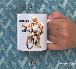 Hrnek pro dědu cyklista FOREVER YOUNG